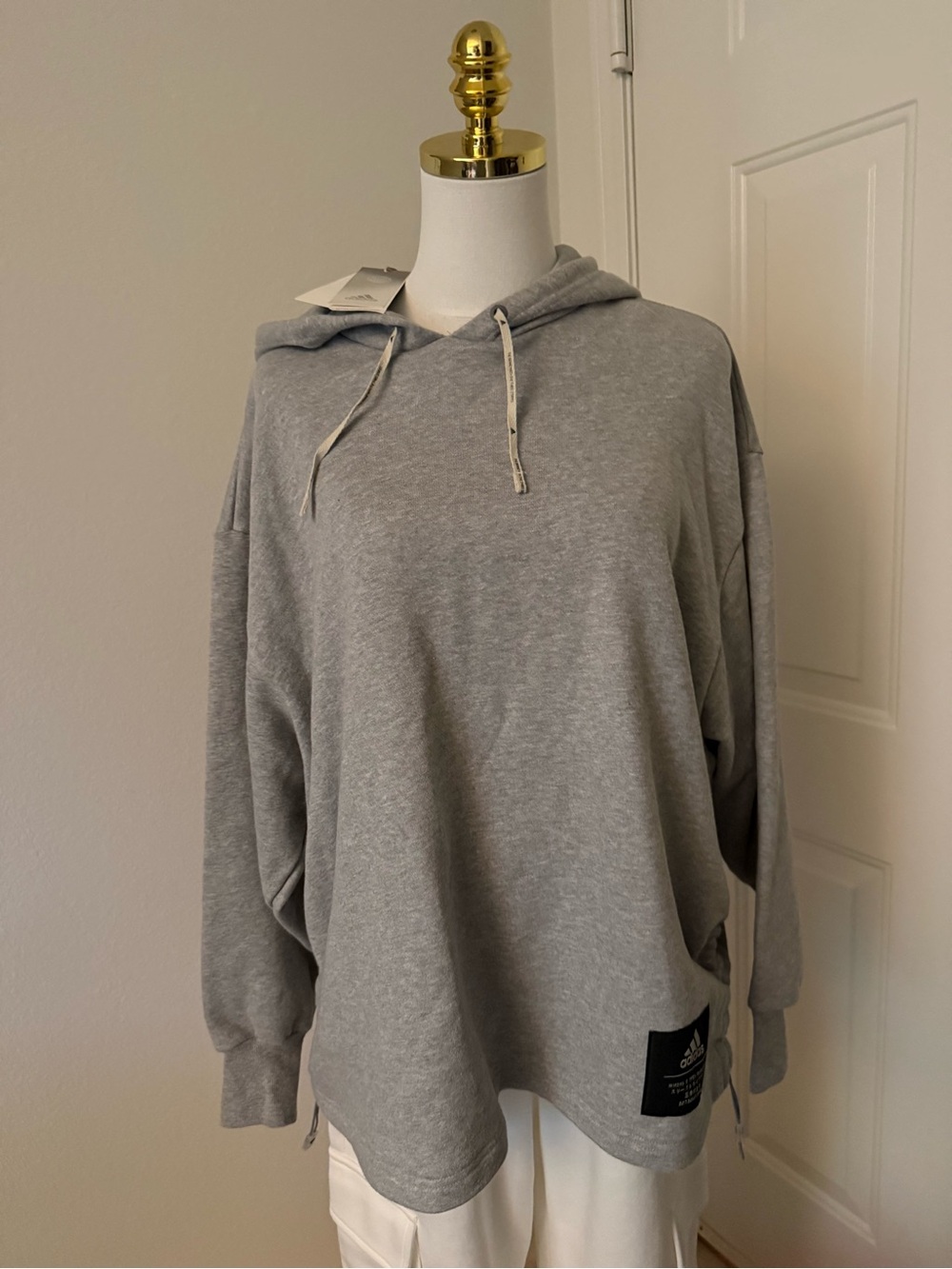 adidas Gray Crewneck Hoodie Sweater - Casual Pullover